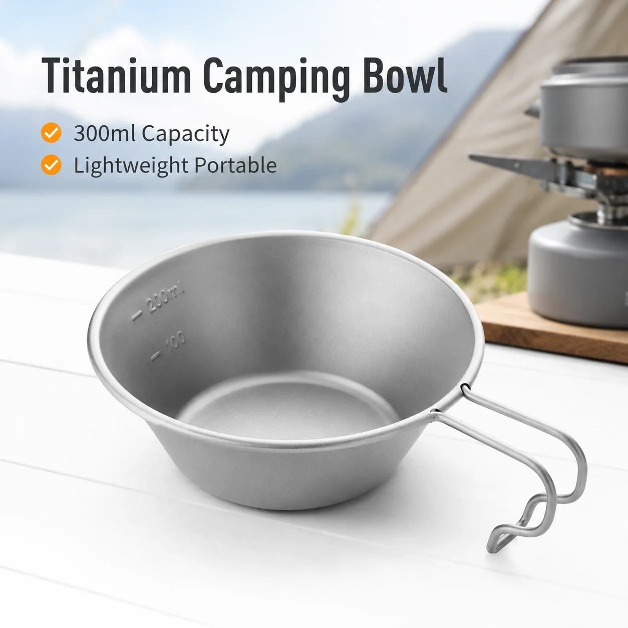 Camping Cooking Set Lightweight - Титановая кружка-миска Sierra: легкая походная посуда