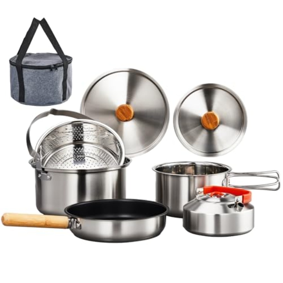 Набор походной посуды, легкий  – обзор и цена Camping Cooking Set Lightweight
