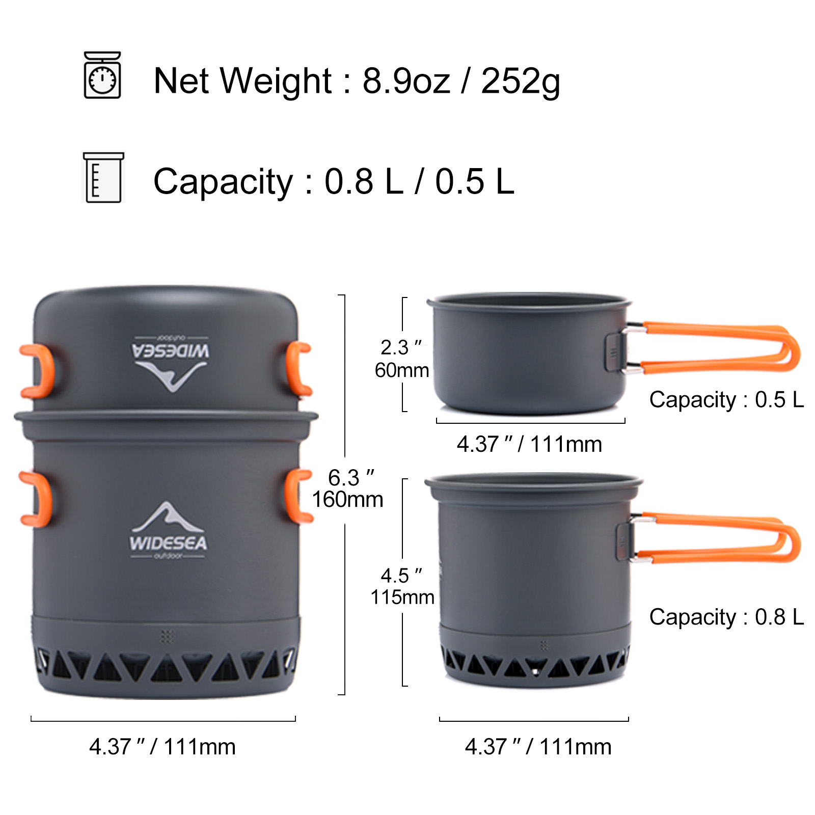 Widesea Camping 1,3 л 2,3 л по – обзор и цена Camping Cooking Set Jetboil